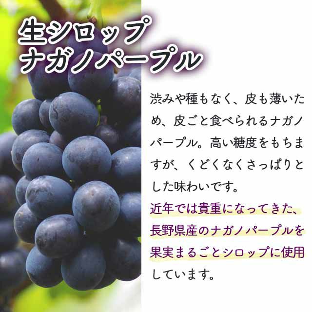 天然フルーツのかき氷シロップ氷屋さんちの削氷〔けずりひ〕生シロップナガノパープル（信州ぶどう）250g【冷凍】