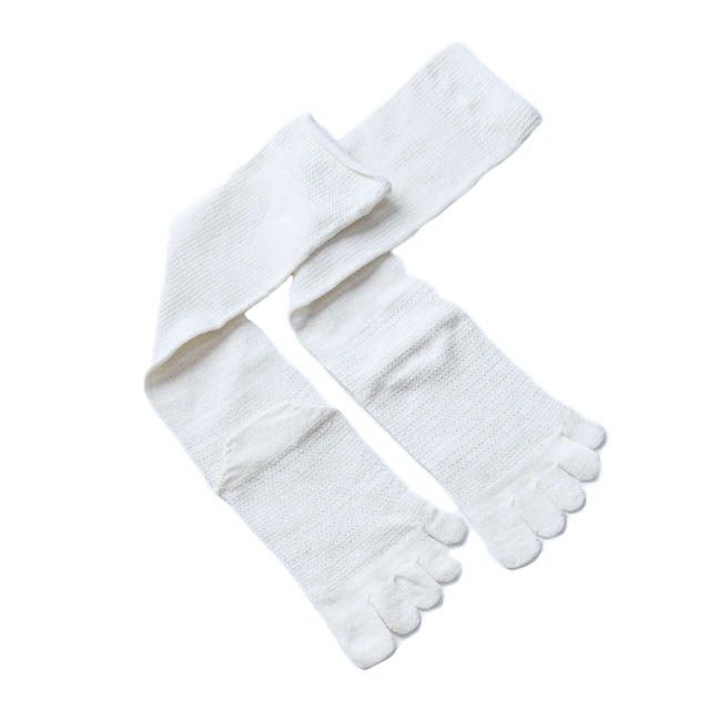 大法紡績絹木綿靴下ハイソックス〔5本指〕Lサイズ〔24-26cm〕全4色【メール便可】