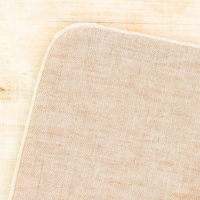 メイド・イン・アースガーゼタオルハンカチ〔茶/グリーン〕【メール便可】