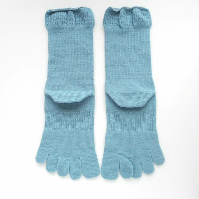 【メール便可】大法紡績絹木綿かかと付5本指ソックス〔ゴムなしタイプ〕Mサイズ〔22-24cm〕全6色冷えとり靴下内絹外綿冷え取り重ねばきレディース温かい日本製冷え性冷えとり健康法