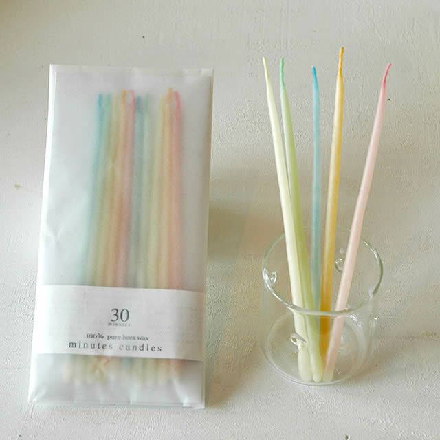 蜜ろうキャンドル３０ミニッツキャンドル10本入り〔紙袋