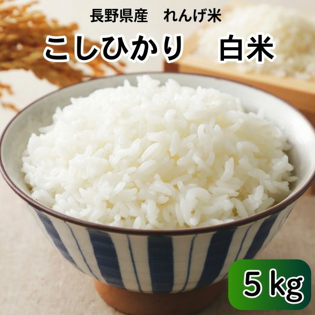 長野県産れんげ米白米・5kg