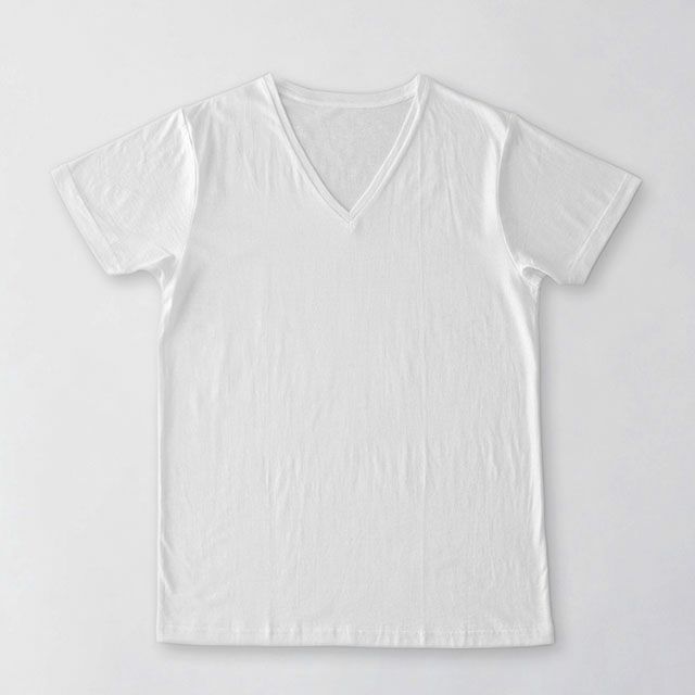 メンズシルク&コットンVネック半袖インナーマリーネ【メール便可】