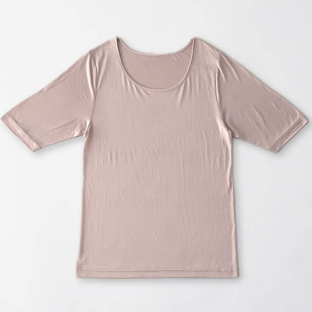 マリーネピュアシルク100%5分袖インナー【メール便可】