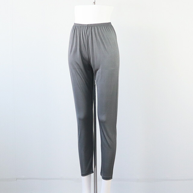 ピュアシルク〔正絹〕ロングボトム10分丈M/L/LLマリーネ【メール便可】