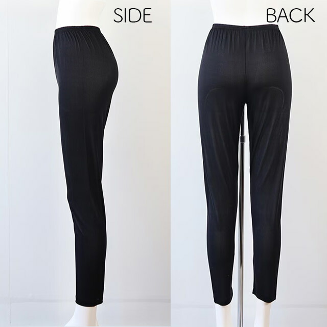 ピュアシルク〔正絹〕ロングボトム10分丈M/L/LLマリーネ【メール便可】