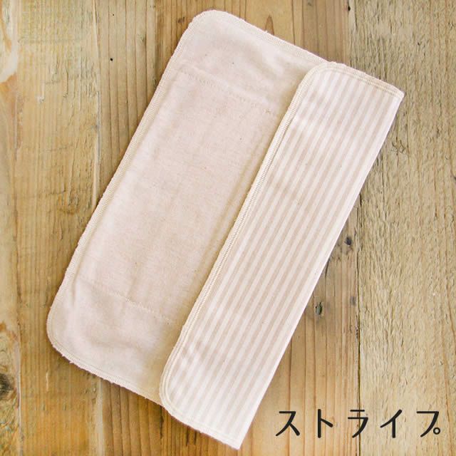 メイド・イン・アース三つ折り布ナプキン〔厚手〕茶/ストライプ/チェック【メール便可】