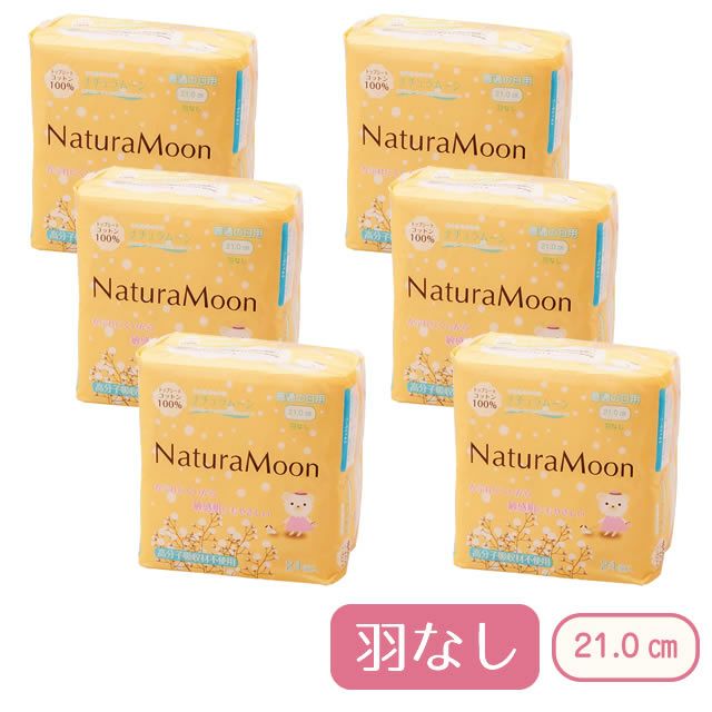 ナチュラムーン生理用ナプキン普通の日用〔羽なし〕24個入×6袋セット