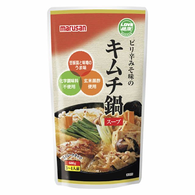 マルサンピリ辛みそ味のキムチ鍋スープ600g/化学調味料不使用鍋の素豆板醤