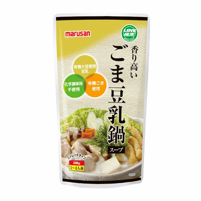 マルサンまろやか豆乳鍋スープ600g/化学調味料不使用有機豆乳鍋の素