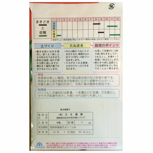 【秋蒔き野菜】在来固定種野菜の種「打木源助大根」13ml〔約580粒〕畑懐〔はふう〕