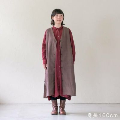 【30%OFF】手織WCロングジレ　 シサム工房