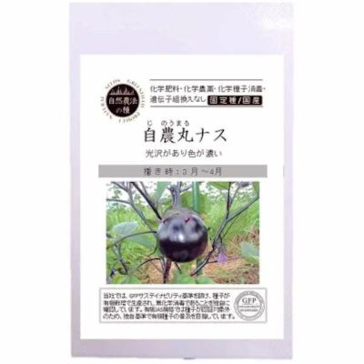 自然農法種子自農丸ナスの種10粒