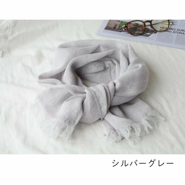 軽やかなメリノウール混ガーゼマフラーヒトマキ〔35×140cm〕コンテックス