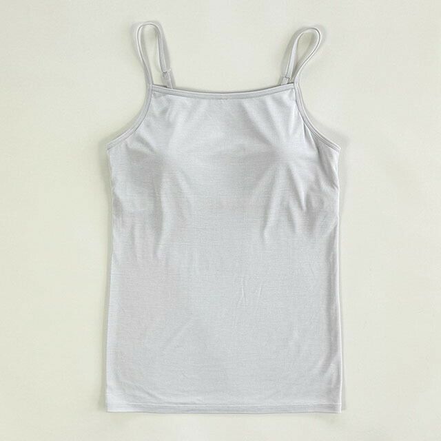 マリーネシルク100%カップ付きキャミソール絹紡糸100%カップ付きインナー天竺編み