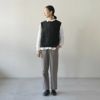 バイカラーベストシサム工房2024秋冬新作ウール羊毛レディーストップスVest