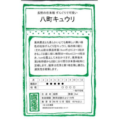 【国内採取/固定種】八町きゅうり2ml約30粒の種　畑懐〔はふう〕の種【メール便可】