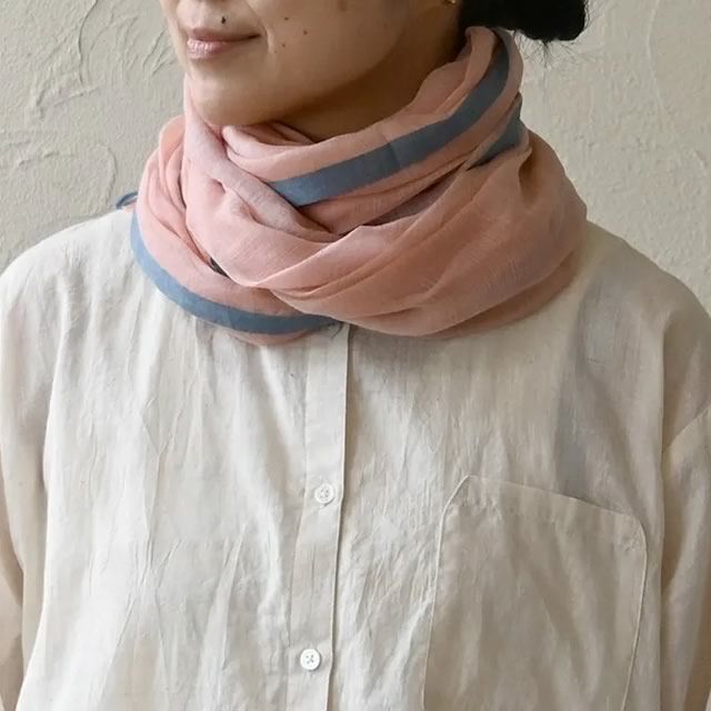 手織オーガニックコットンフワリストールシサム工房【メール便可】