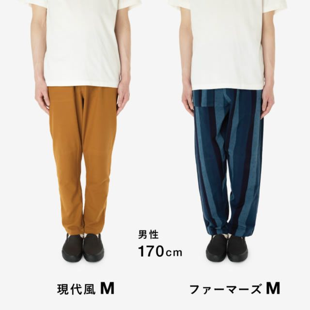 国産もんぺFarmers'MONPEクリエイティブチャレンジNo.3絣産地交流紺うなぎの寝床