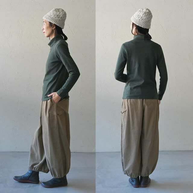 オーガニックコットンタートルネックトップシサム工房【メール便可(1点まで)】